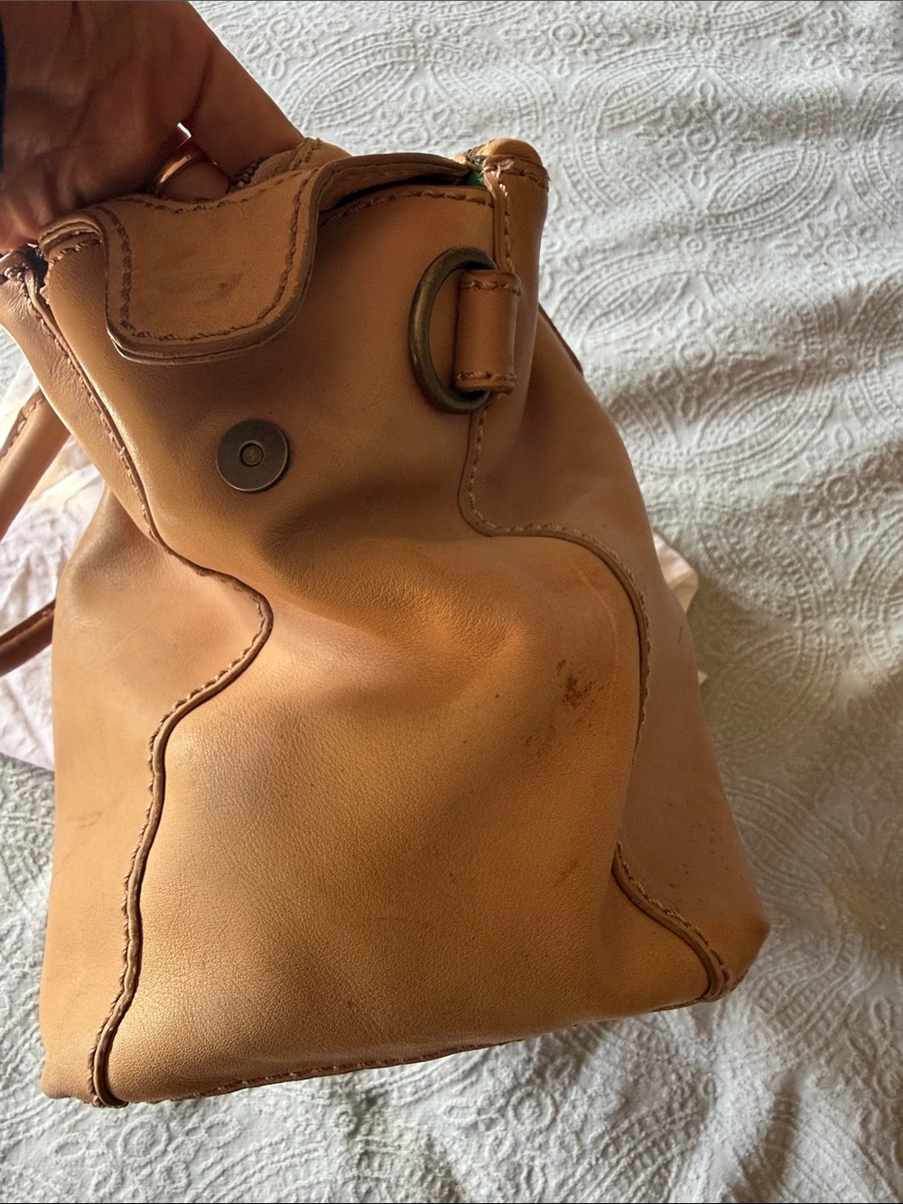 Liebeskind Caramel Brown Leather Handbag - Picture 7 of 9